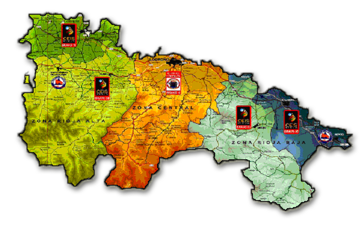 Mapa de las zonas de intervención