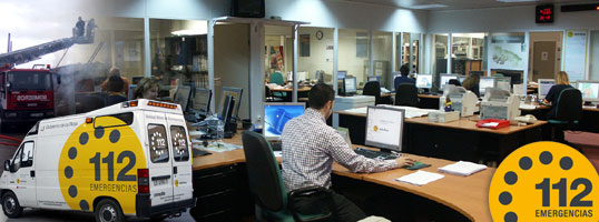 Imagen de la sala de operadores del SOS Rioja