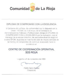 Diploma de compromiso con la Excelencia
