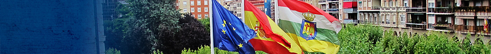 banderas de la UniÃÂ³n Europea, EspaÃÂ±a y La Rioja
