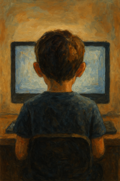imagen IA niño adicciones digital