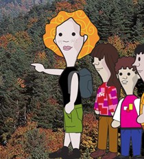 dibujo de escolares en Sierra de Cebollera