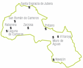 Mapa de zonas de minerales en la Reserva de la Biosfera