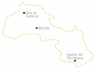 Mapa con recorrido de la trufa por la Reserva de la Biosfera