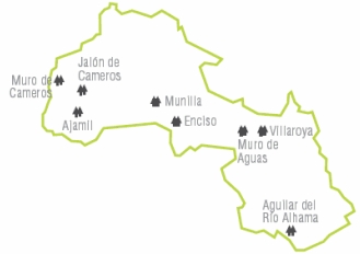 Mapa de la Reserva de la Biosfera con reseña a los bosques