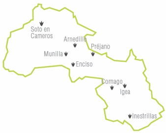Mapa de recorrido de roquedos y gargantas en la Reserva de la Biosfera